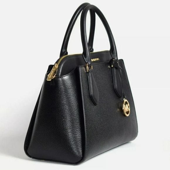 Michael Kors Crossbody Daria Large Triple Compartment Black Leather Satc… - Picture 4 of 11